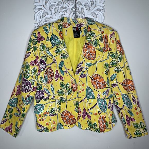 REDD Jeans size 10 Denim JACKET Button-up Pockets Long Sleeves Lined YELLOW - Picture 2 of 16